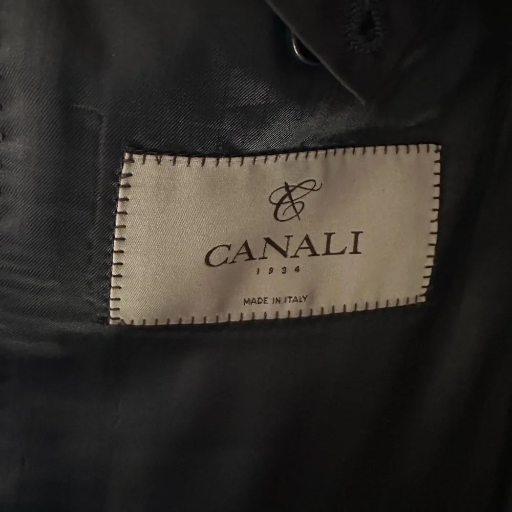 Canali Travel and Water Resistant Dark Charcoal Men's Blazer Cupro 54R